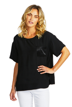 Load image into Gallery viewer, Ping Pong Helen Oversized Slinky Top in Black
