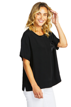 Load image into Gallery viewer, Ping Pong Helen Oversized Slinky Top in Black
