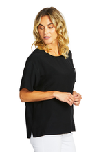 Load image into Gallery viewer, Ping Pong Helen Oversized Slinky Top in Black
