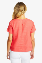 Load image into Gallery viewer, Ping Pong Jasmine Linen Knot Top in Coral
