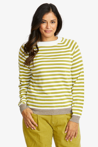 Ping Pong Kylie Stripe Pullover | Ivory/Celery