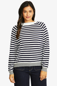 Ping Pong Kylie Stripe Pullover | Ivory/Navy
