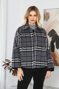 Ping Pong Lennon Crop Swing Coat | Grey Multi | 605414