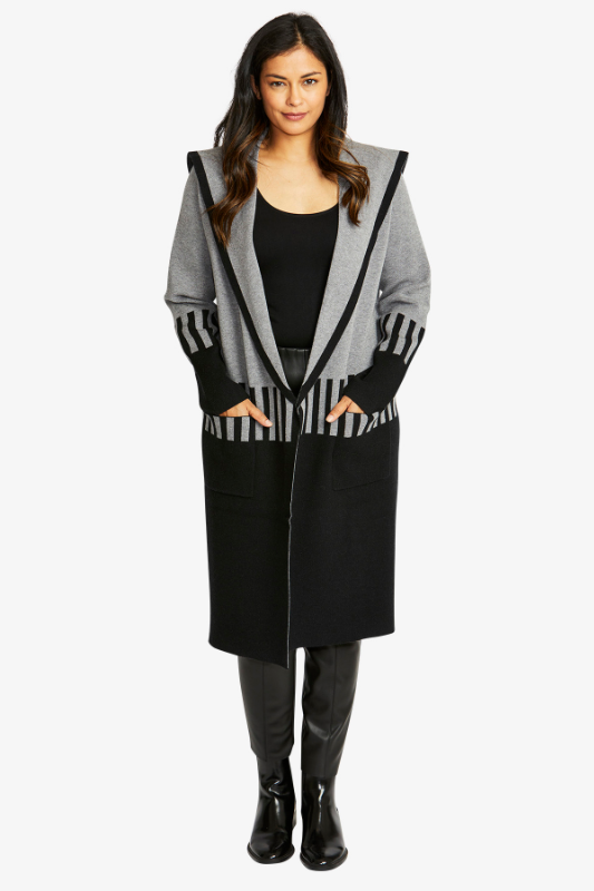 Ping Pong Lucca Coatigan | Grey Marle/Black