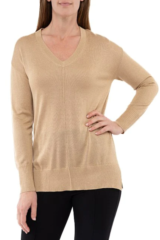 Ping Pong V-Neck Lurex Pullover 