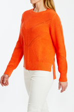 Load image into Gallery viewer, Ping Pong Pointelle Shaker Pullover in Orange
