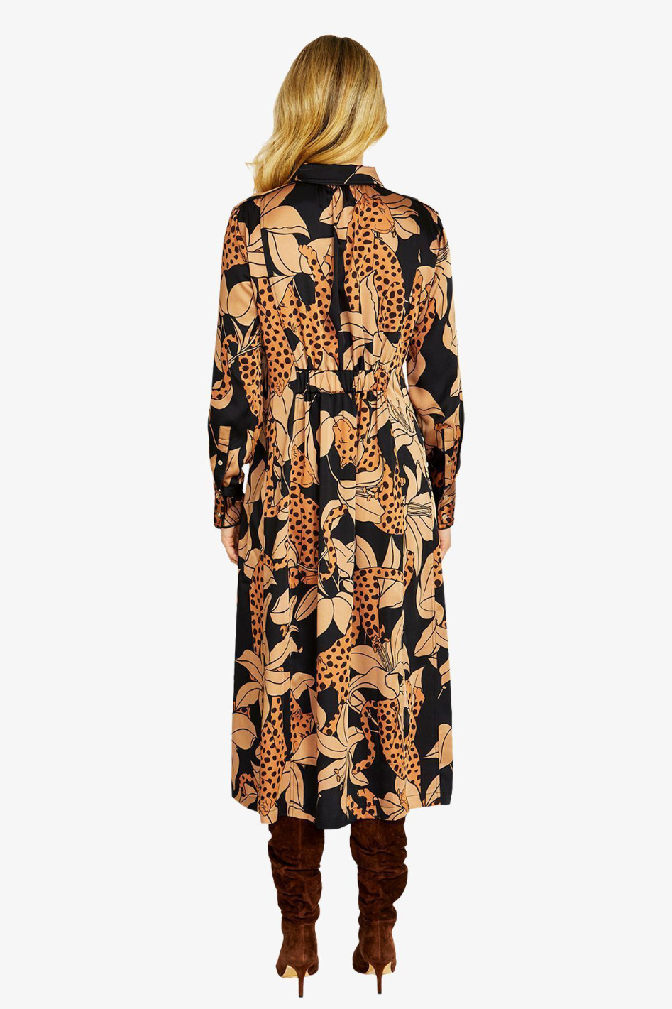 Ping Pong Spliced Animal Midi Dress