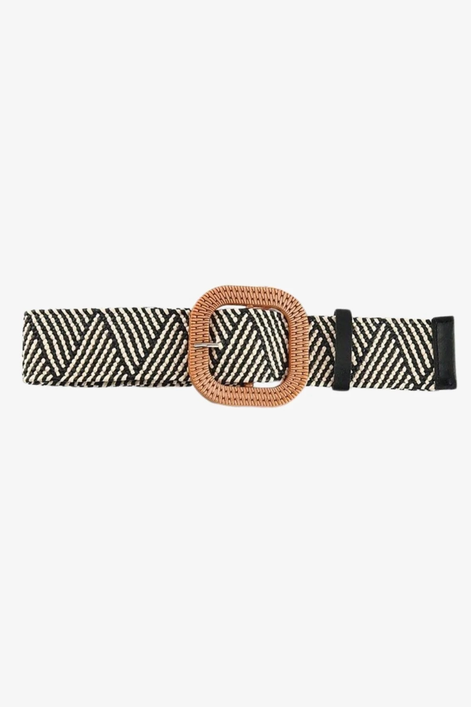Ping Pong Stretch Belt in Black/Sand