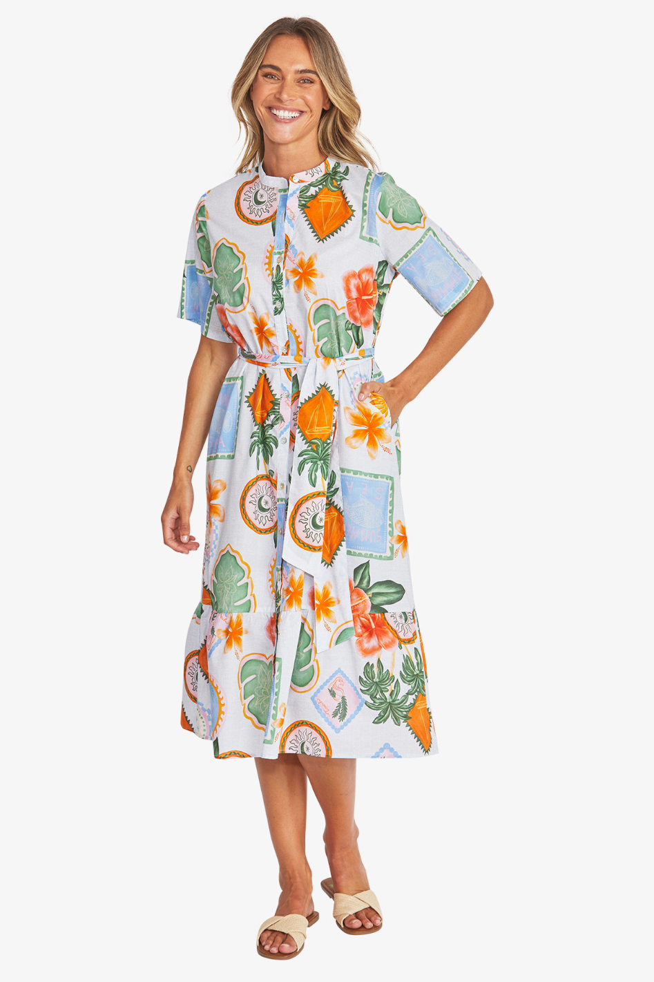 Ping Pong Tahiti Belted Dress 
