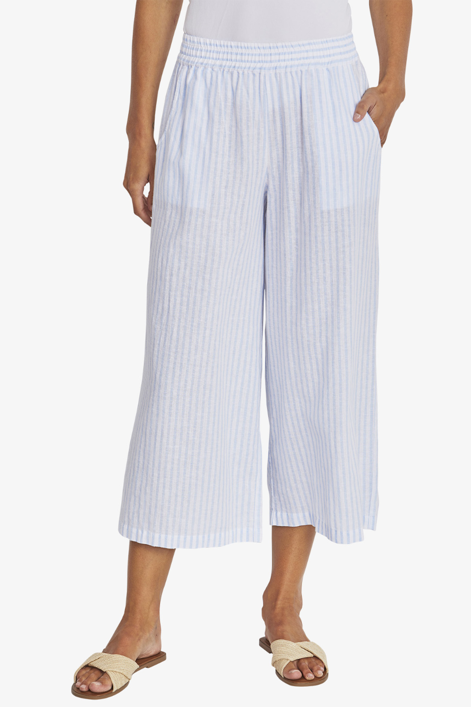 Ping Pong Tamara Stripe Pant | White/Baby Blue | 595709