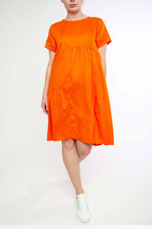 Ping Pong Tiered Dress in Orange