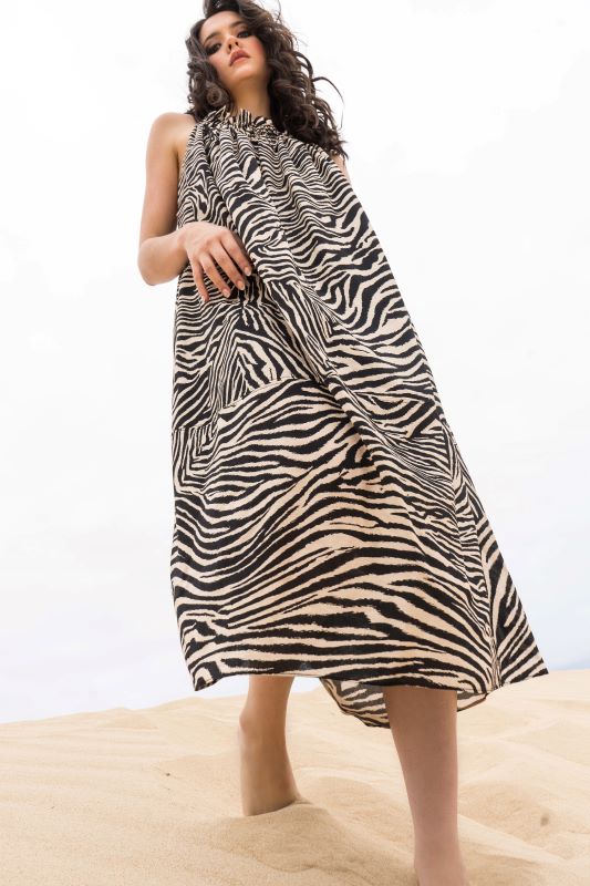 Ping Pong Zebra Print Strappy Dress