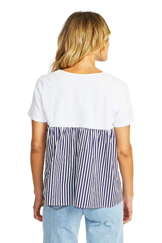 Ping Pong Zoey Stripe Top | White/Navy
