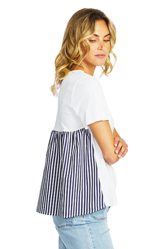 Ping Pong Zoey Stripe Top | White/Navy