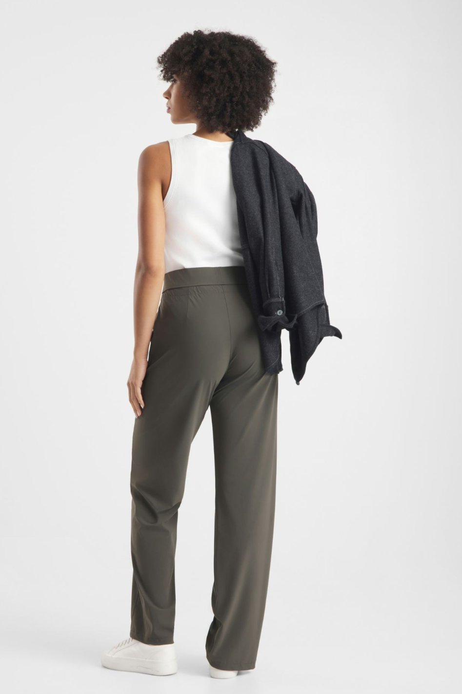 Raffaello Rossi Candice Straight Hightech Pant in Olive