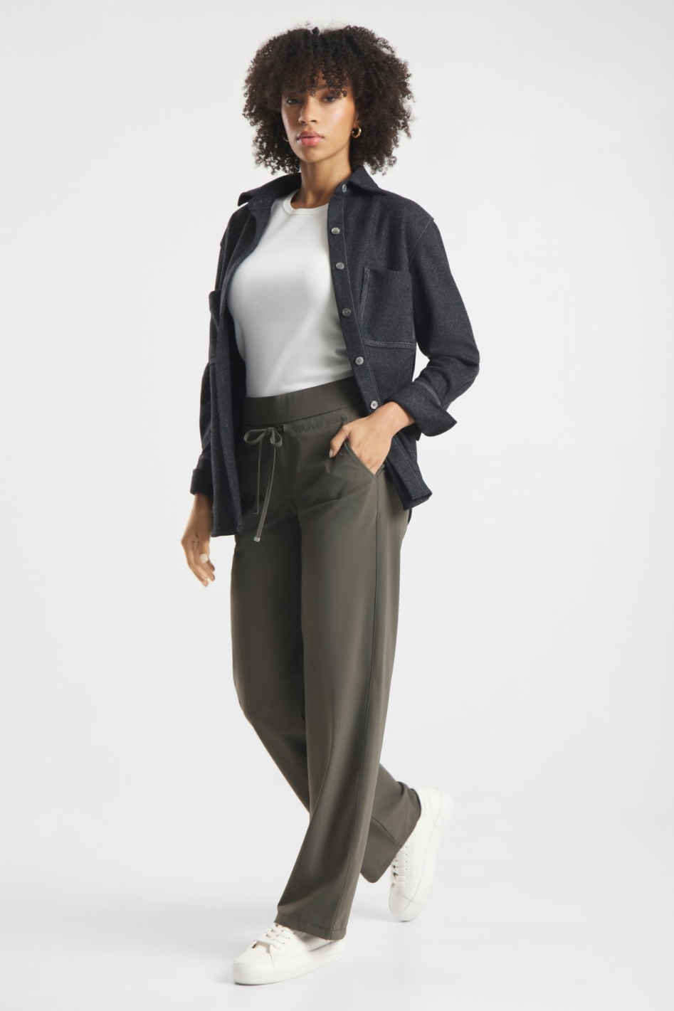 Raffaello Rossi Candice Straight Hightech Pant in Olive