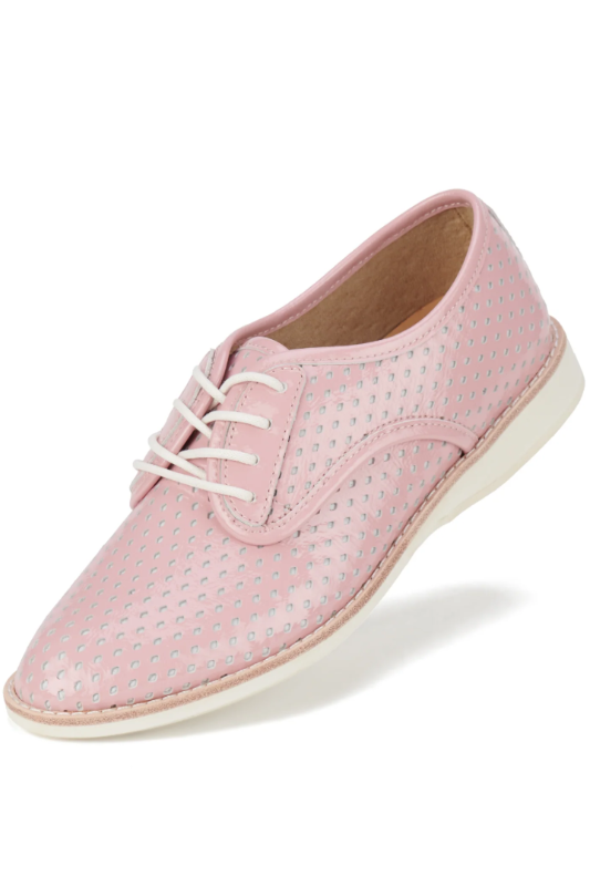 Rollie Nation Derby Punch Overlay in Rose Blush Pink and White