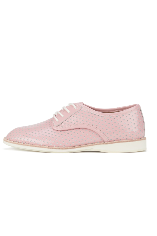 Rollie Nation Derby Punch Overlay in Rose Blush Pink and White
