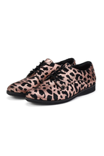 Load image into Gallery viewer, Rollie Nation Derby Shoes in Rose Gold Leopard and Black
