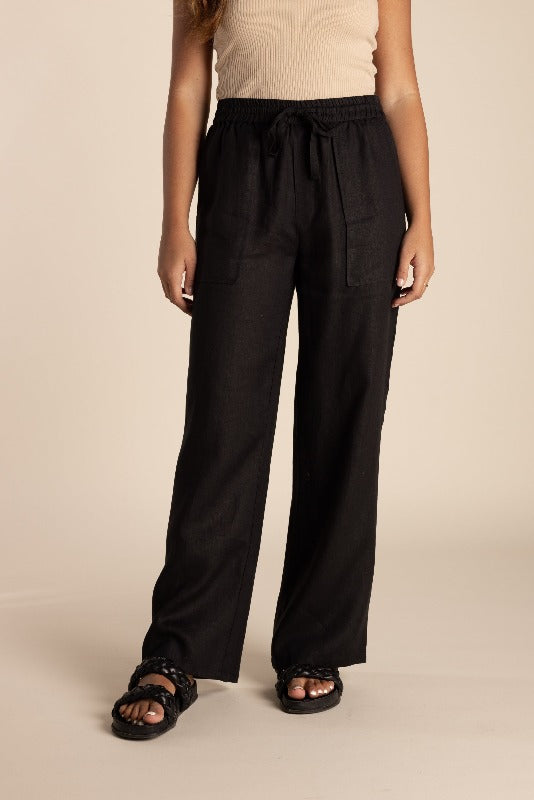 Two T's Linen Pant in Black