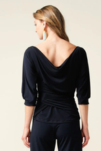 Load image into Gallery viewer, Sacha Drake Cowl Tie Drape Top in Navy
