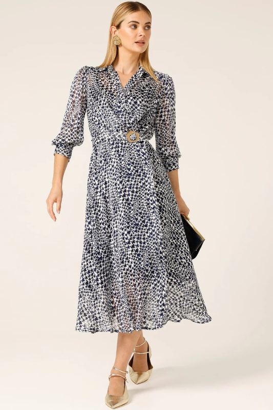 Sacha Drake Herringbone Dress | Navy White Check – Labels By The Bay