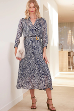 Load image into Gallery viewer, Sacha Drake Herringbone Dress in Navy White Check
