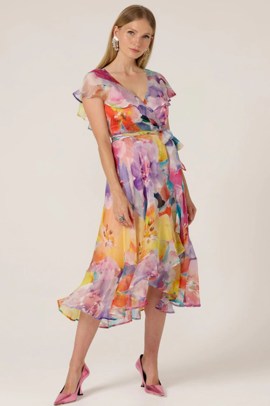 Sacha Drake Pajaritos Wrap Dress | Watercolour Floral