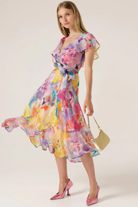 Sacha Drake Pajaritos Wrap Dress | Watercolour Floral