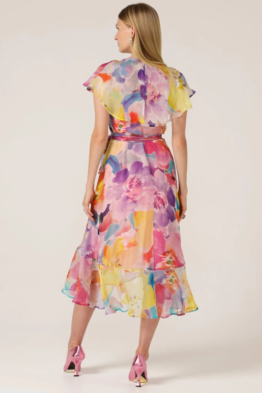 Sacha Drake Pajaritos Wrap Dress | Watercolour Floral