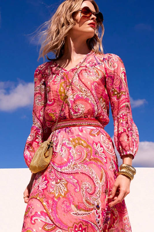 Sacha Drake Rosella Pink Paisley Top