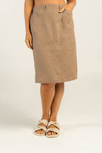 Load image into Gallery viewer, See Saw Linen Straight Skirt with Pockets
