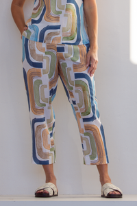 See Saw 7/8 Flat Front Pant | Seascape | 799S