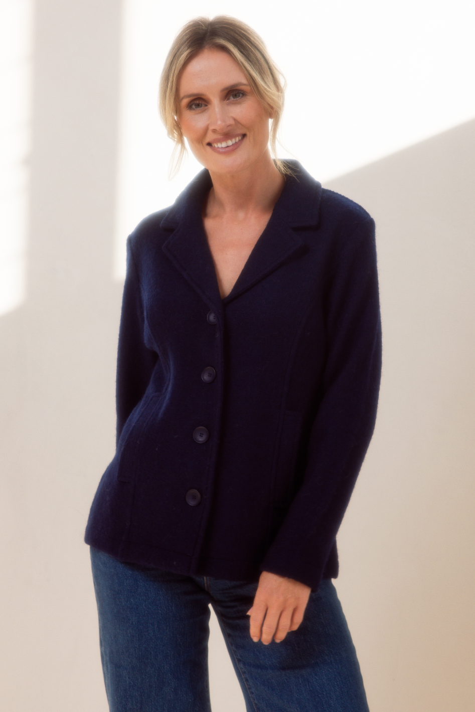 See Saw Boiled Wool Blazer | Black | 614