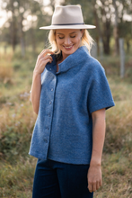Load image into Gallery viewer, See Saw Boiled Wool Button Thru Vest in Denim
