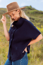 Load image into Gallery viewer, See Saw Boiled Wool Button Thru Vest | Navy
