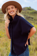 Load image into Gallery viewer, See Saw Boiled Wool Button Thru Vest | Navy
