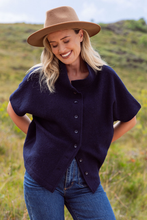 Load image into Gallery viewer, See Saw Boiled Wool Button Thru Vest | Navy
