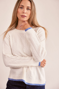 See Saw Cable Knit Sweater | Winter White