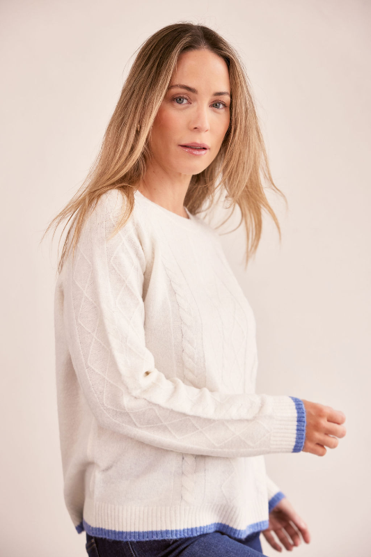 See Saw Cable Knit Sweater | Winter White