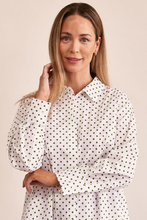 Load image into Gallery viewer, See Saw Cotton Blend Spot Collared Shirt | Green/White
