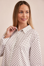 Load image into Gallery viewer, See Saw Cotton Blend Spot Collared Shirt | Green/White
