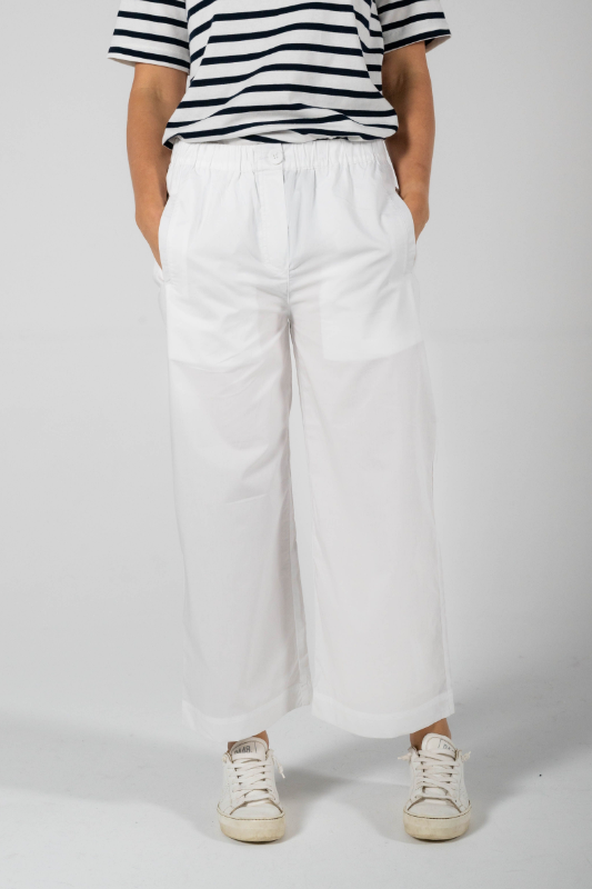 See Saw Cotton Wide Leg Pant in White