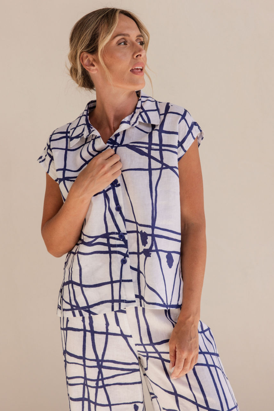 See Saw Extended Sleeve Shirt in Tokyo Streets Denim