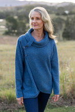 Load image into Gallery viewer, See Saw Lambswool Blend Neck Sweater in Denim

