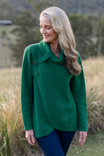 Load image into Gallery viewer, See Saw Lambswool Blend Neck Sweater in Green

