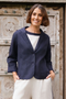 See Saw Linen Blazer in Navy