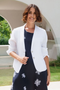See Saw Linen Blazer in White