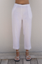 See Saw Linen 7/8 Flat Front Pant in White