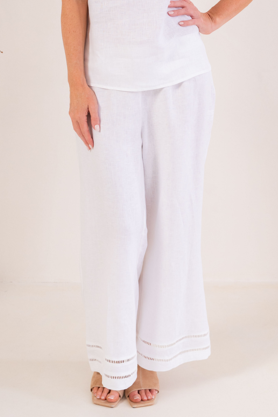 See Saw Linen Ladder Trim Pant 